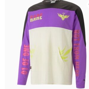 Puma Melo Be You Moto Cross Jersey Pristine/Purple Mens Size Large  621712-01